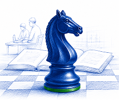 Due diligence illustration with a chess knight